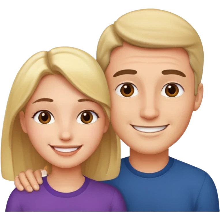 Man head against woman head emoji