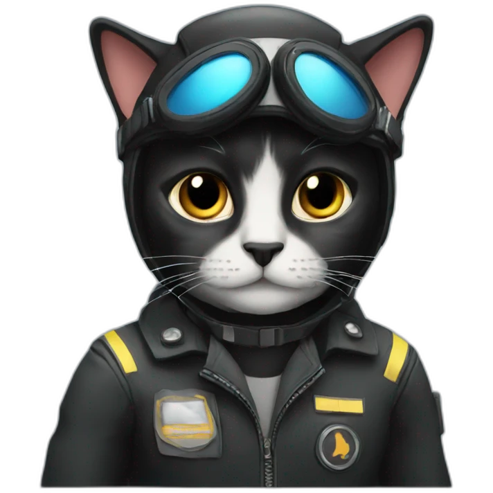 black cat pilot emoji