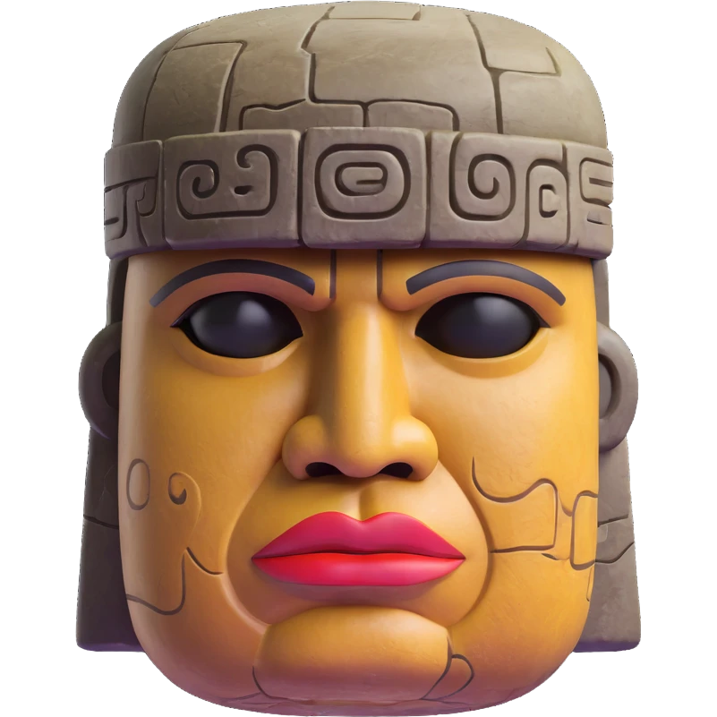 Olmec colossal stone head emoji