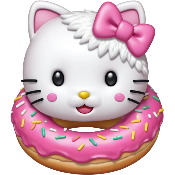 hello kitty eating a donut emoji