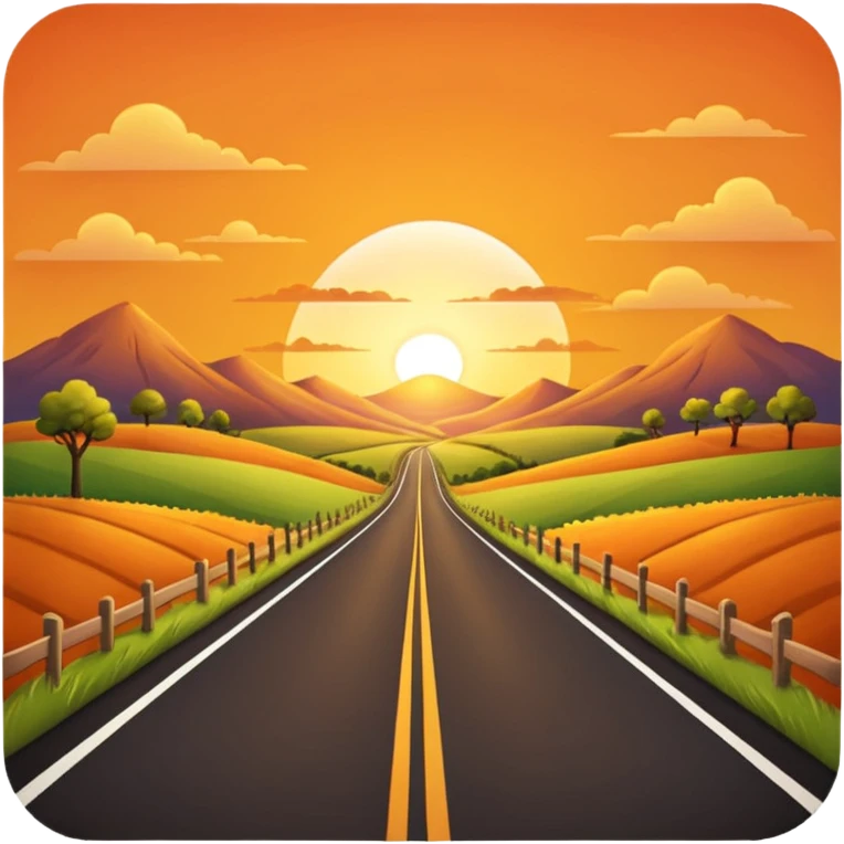 country road with sunset emoji