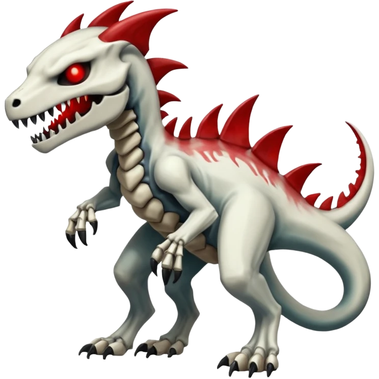 Shiny White Evil Glowing Eldritch Skeletal Creepy Edgy Badass Cool Marowak-Salandit-Duskull-Darkdramon-fusion with bloody red markings emoji