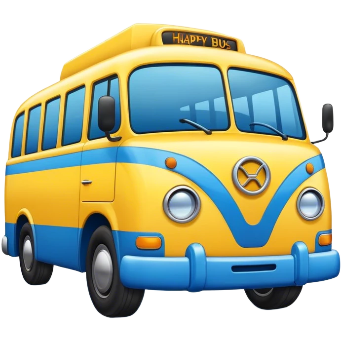 a happy bus emoji