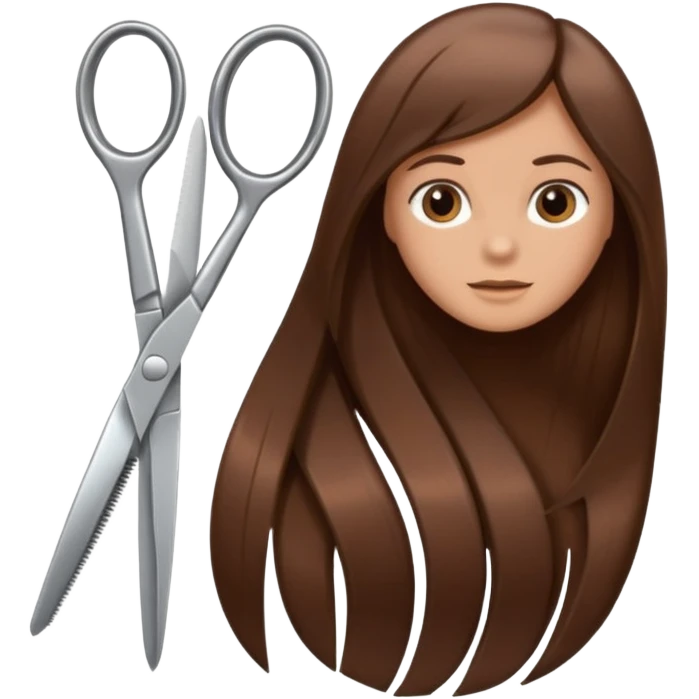 comb and scissors next to smooth hair strands emoji