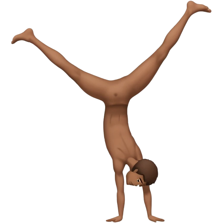 Fully body naked nude male with brown hair  cartwheel emoji