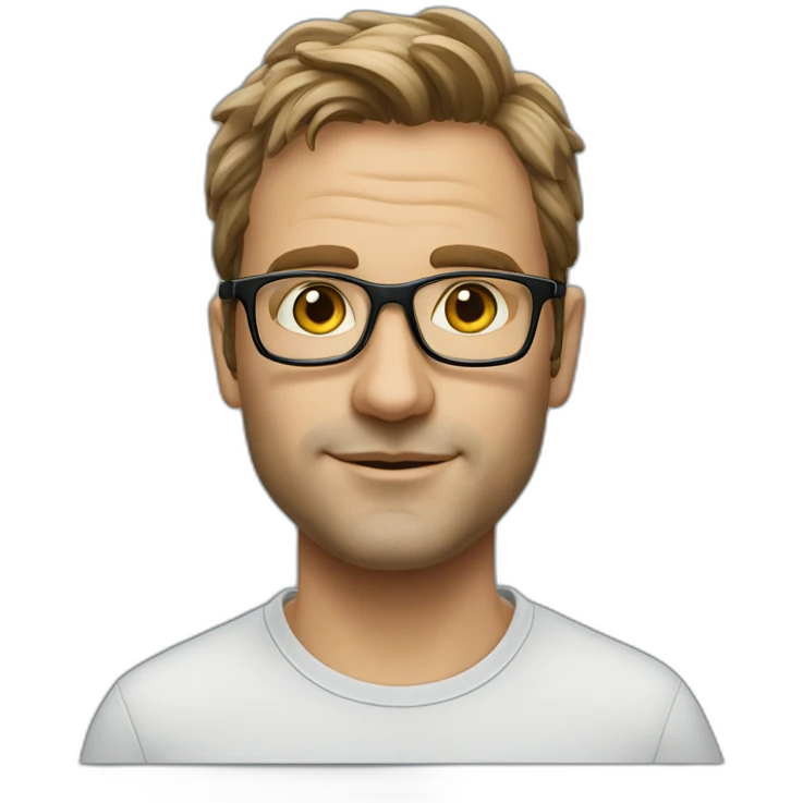 realistic fabien galthie with his iconic glasses emoji