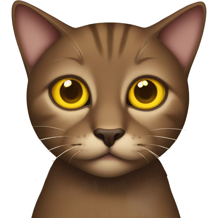 Brown cat with yellow eye emoji