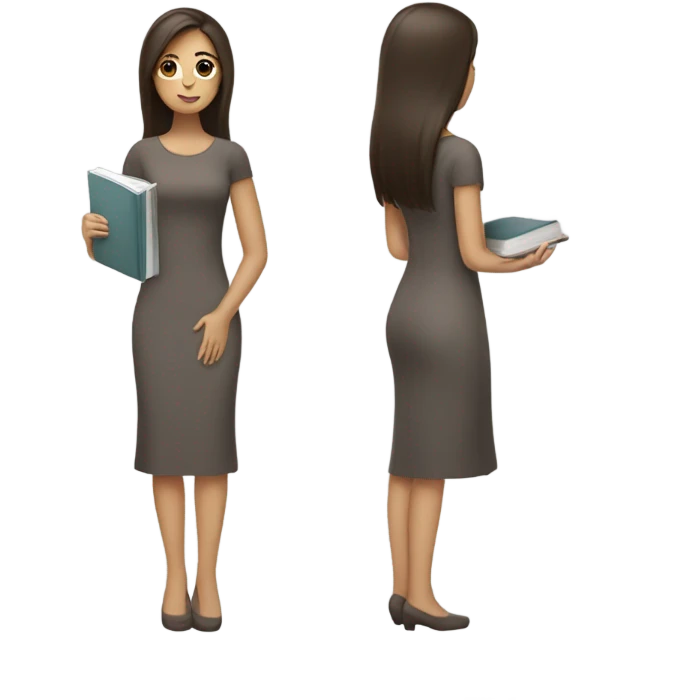 Straight hair brunette book lover introvert  emoji