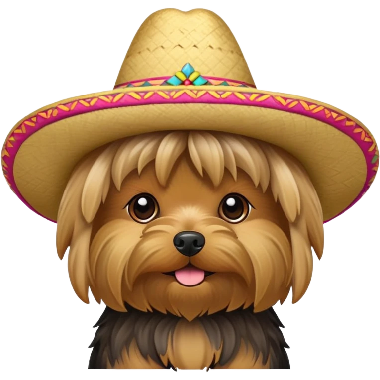 Yorkie wearing a sombrero  emoji