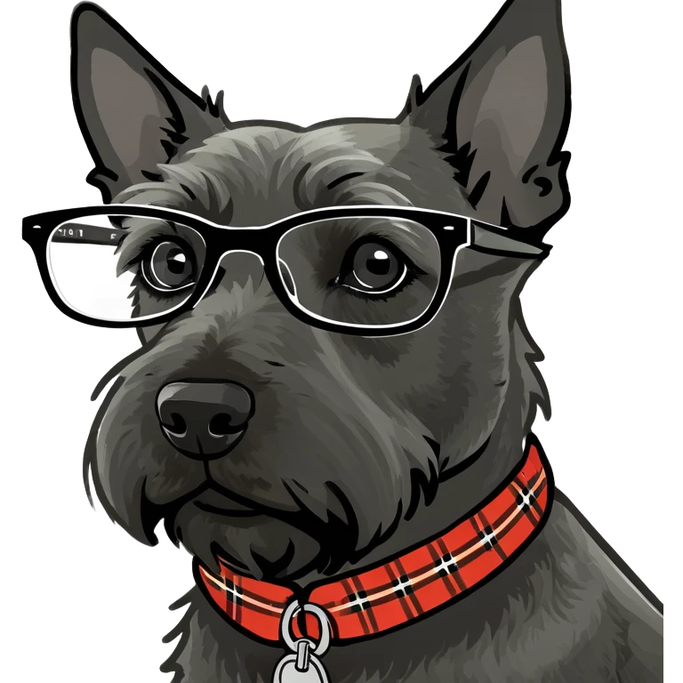 Scottish terrier con gafas emoji
