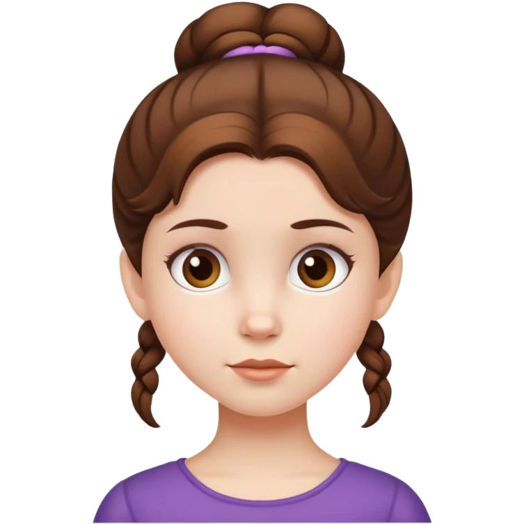 Little girl white with brown hair up emoji