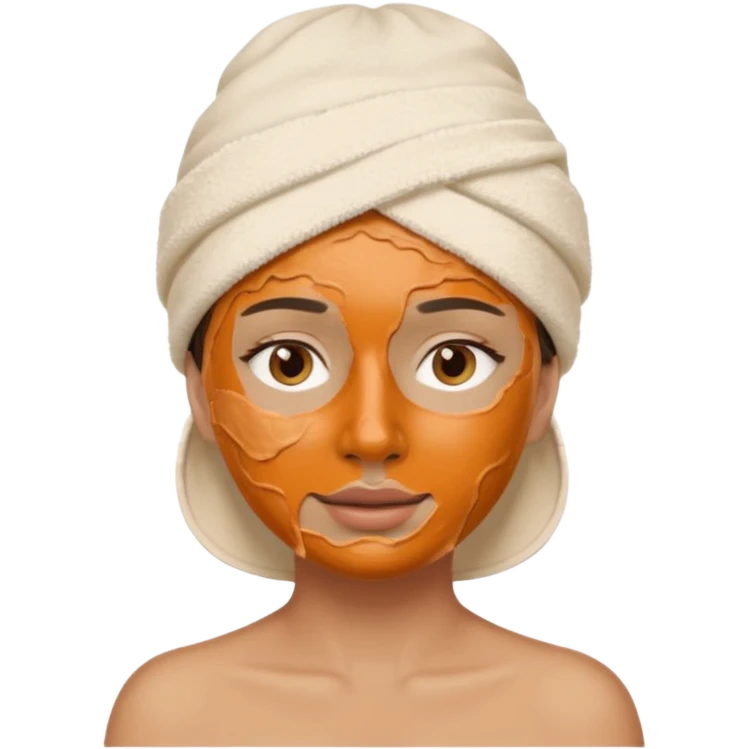 messy clay mask and hat emoji