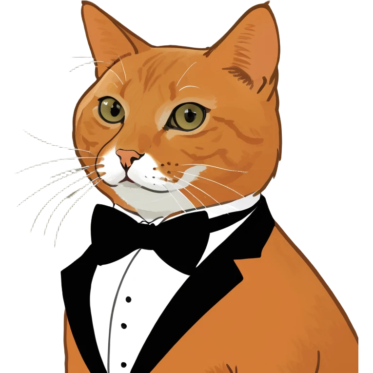 orange cat with tuxedo  emoji