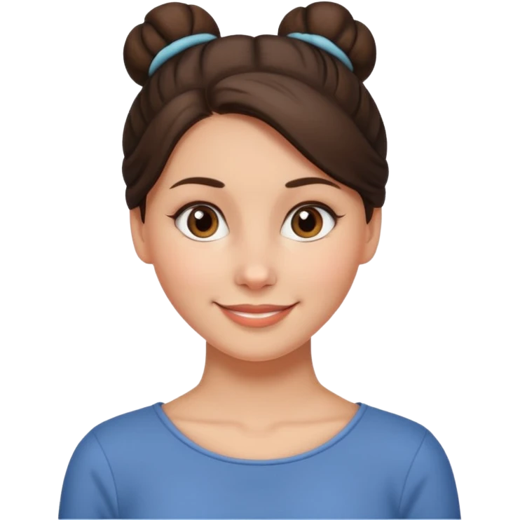 brunette woman with hair in a bun emoji