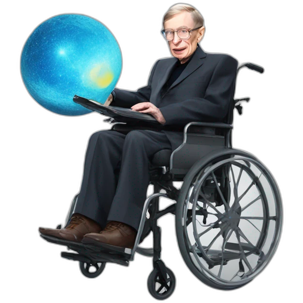 stephen hawking in wheelchair slam dunking emoji