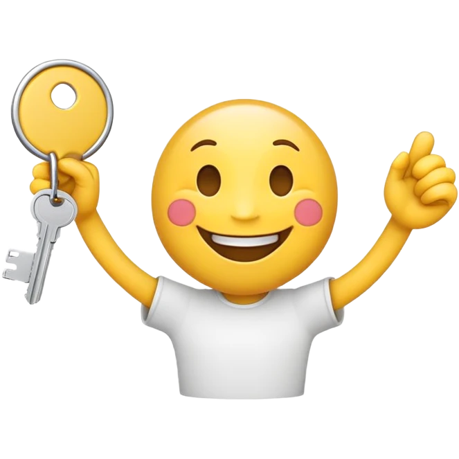 Happy emoji with keys in hand  emoji