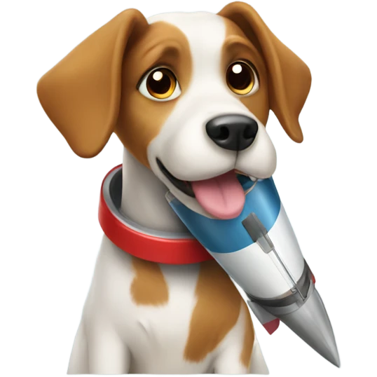 Dog whit rocket emoji