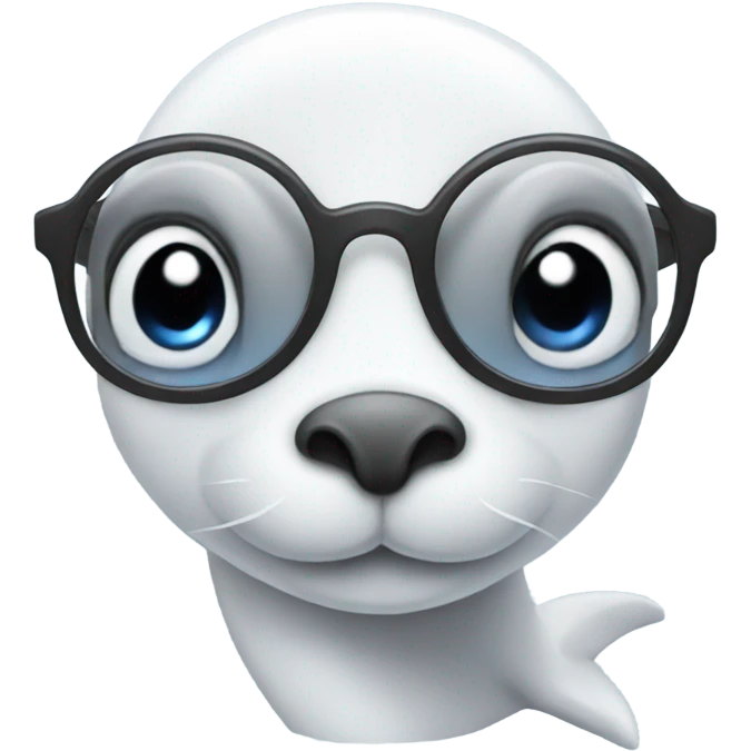 Smart white dolphin with glasses emoji