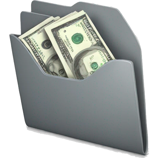 gray folder with money inside emoji