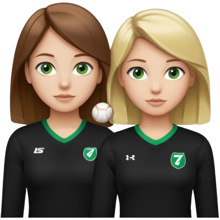 Maman cheveux marrons chemise noir et fille cheveux blond yeux verts tricot sport  emoji