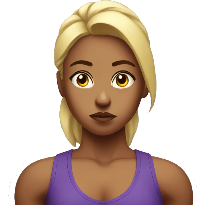 muscular gym girl sad emoji