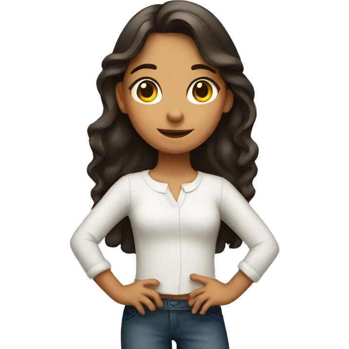 Spanish girl putting hand on hip  emoji