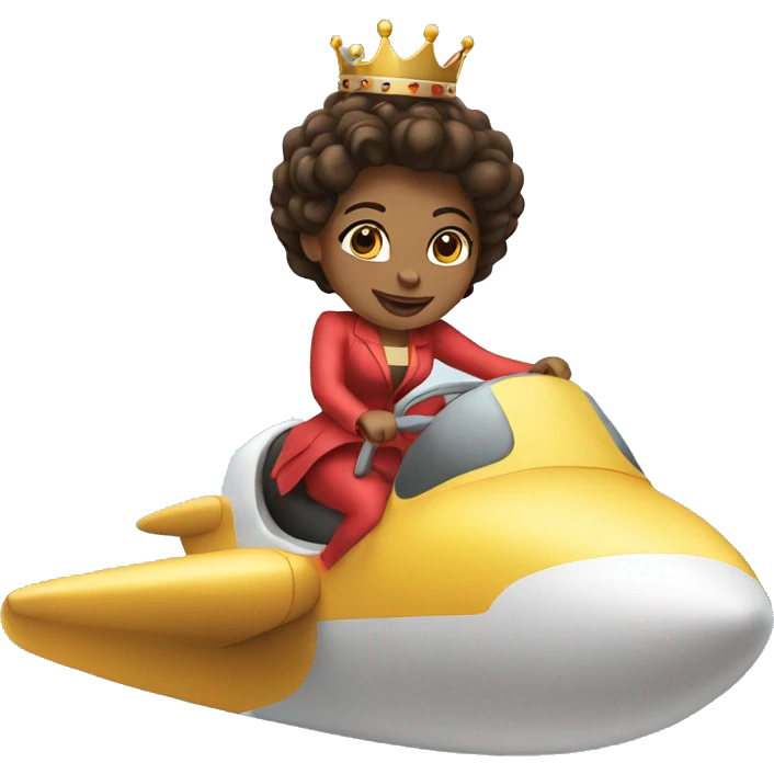 Queen riding on a jet emoji