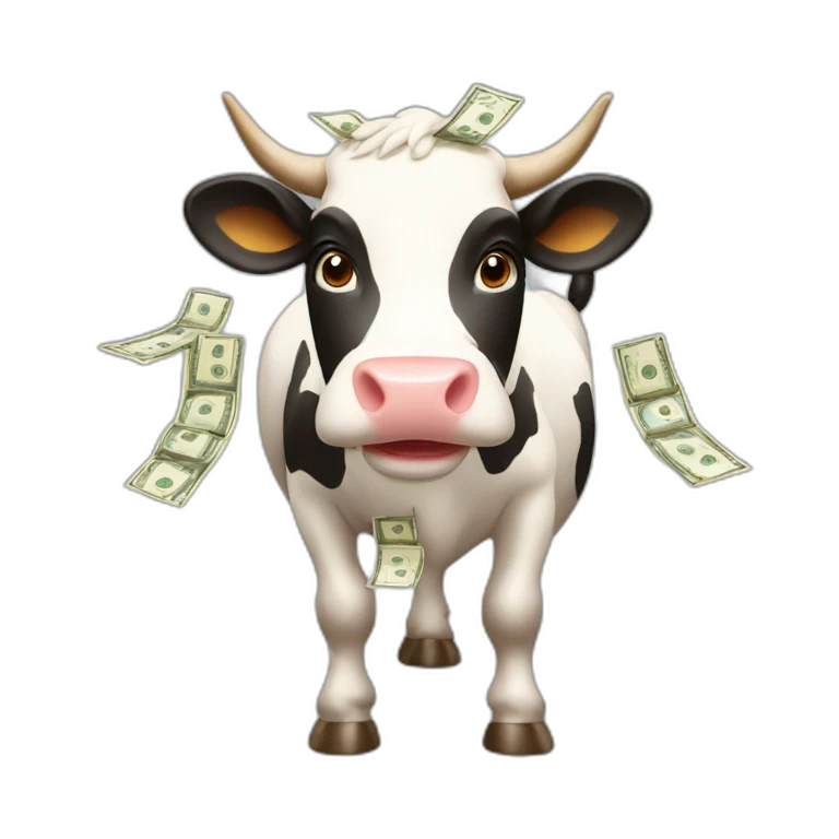 cow whit tons of money emoji