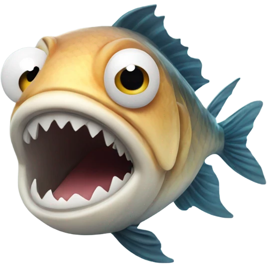 Fish with open mouth facing camera emoji