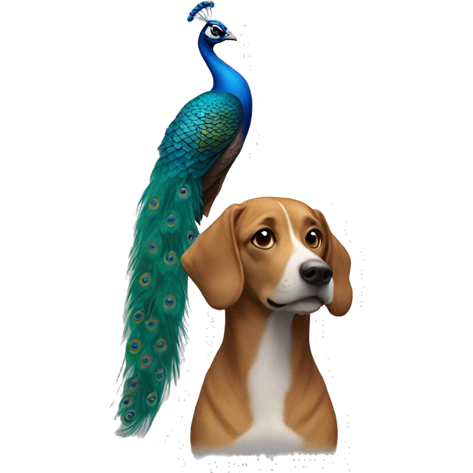 Peacock with dog emoji