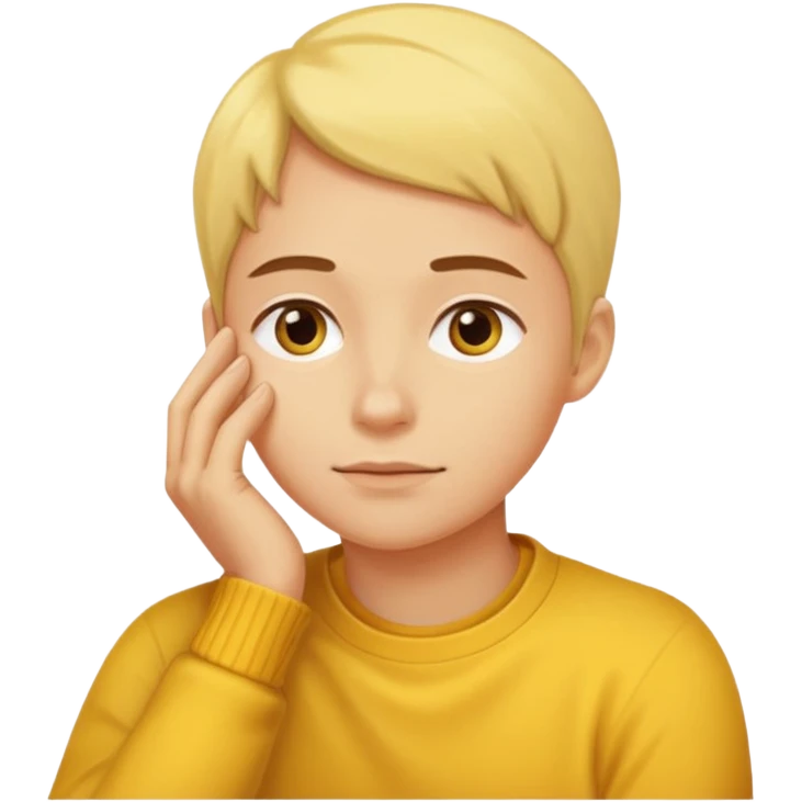 YellowResting chin on hand emoji