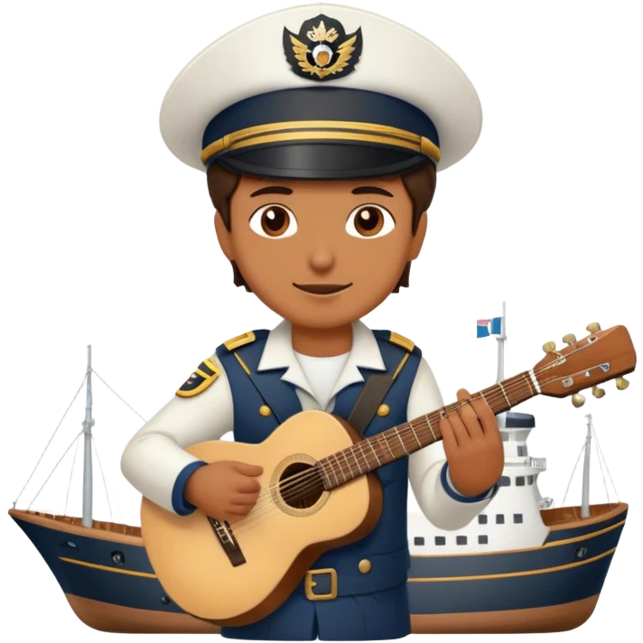 Guitar player on ship emoji