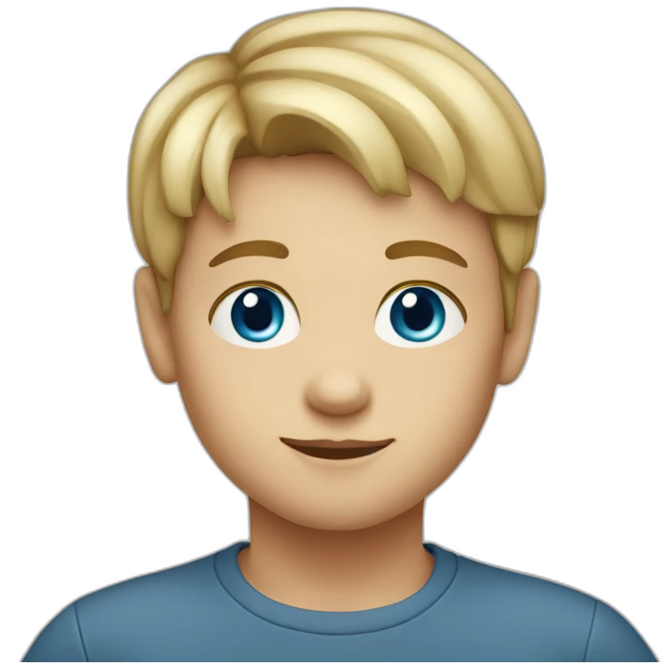 round face blond 7 yo boy with blue eyes emoji