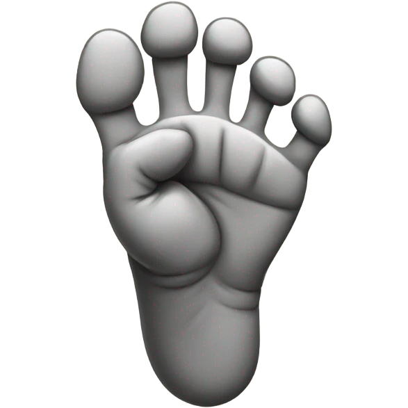 Foot shows victory sign emoji