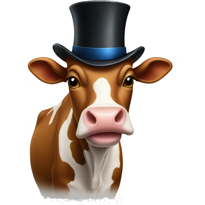 Cow with a top hat  emoji