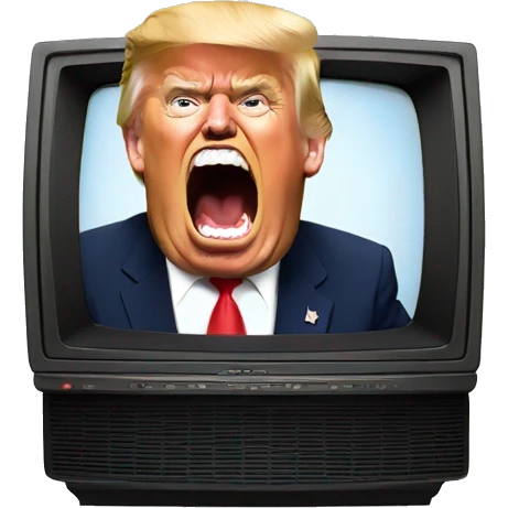 Trump screaming at tv emoji