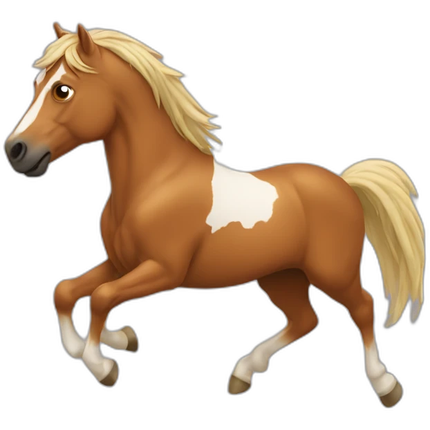 Un cheval qui saute aux dessus d'une haie emoji