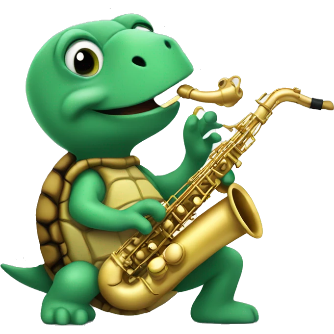Turtle playing saxophone  emoji