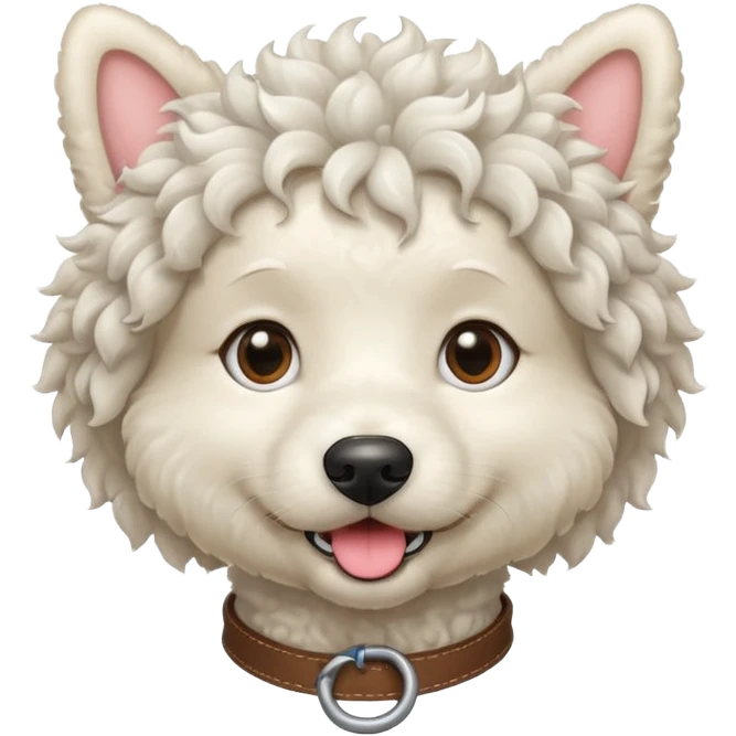 White curly dog emoji