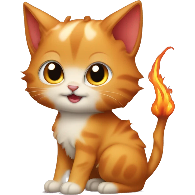 Chaton roux avec cornes de diable emoji