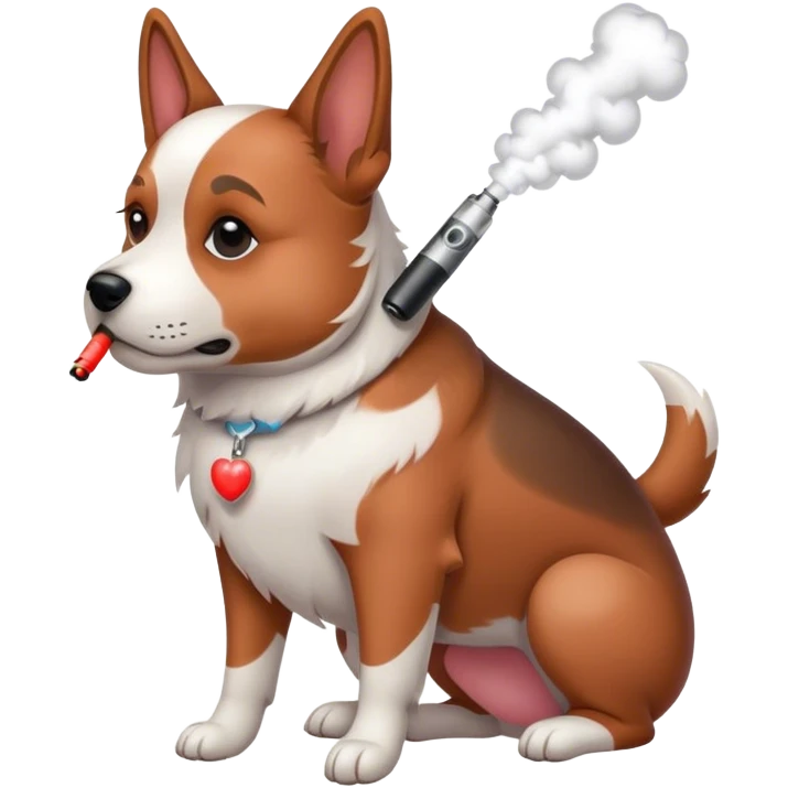 dog with vape emoji