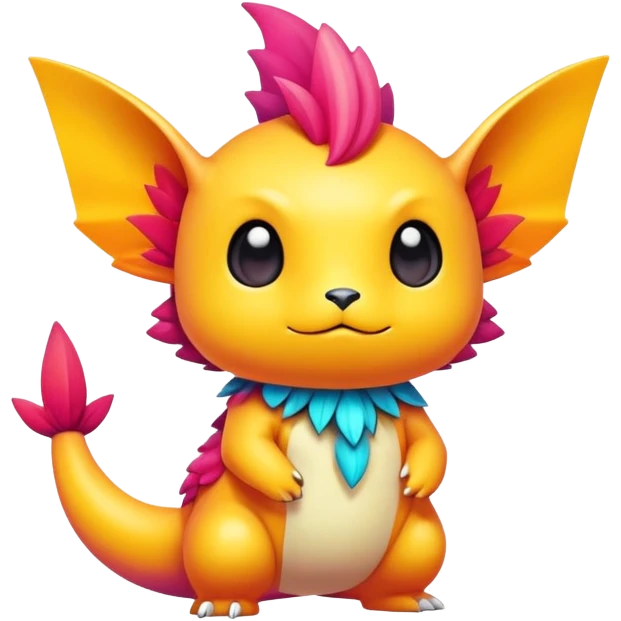 Colorful vibrant chibi Fakémon-creature emoji