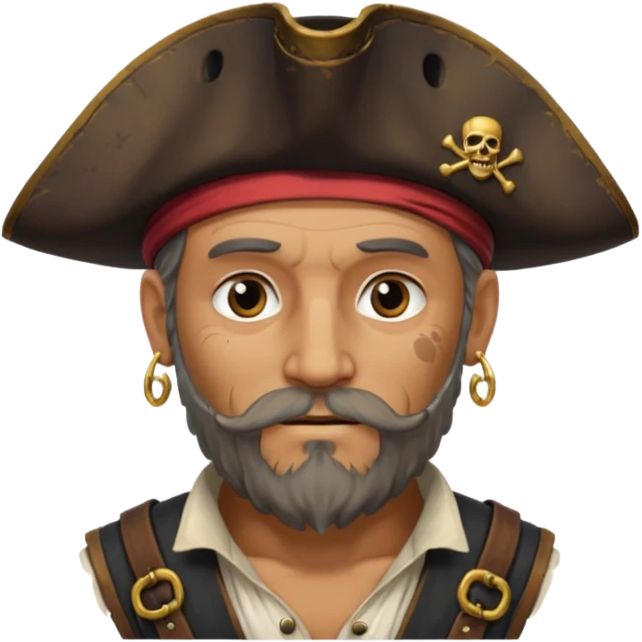 Belted pirate man with earring
 emoji