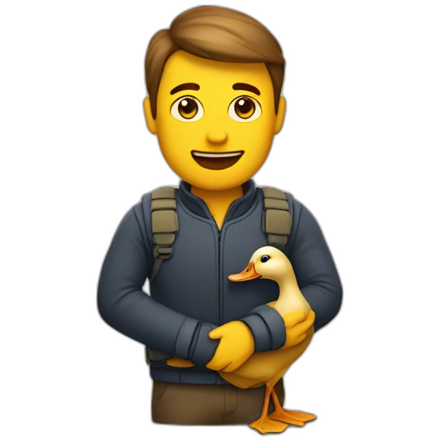 Homme avec un corps de canard emoji