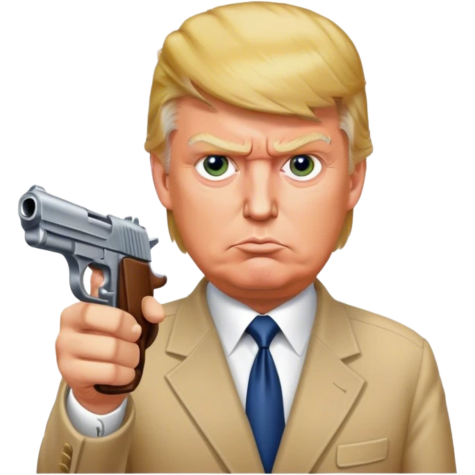 Trump pointing a pistol at his head emoji