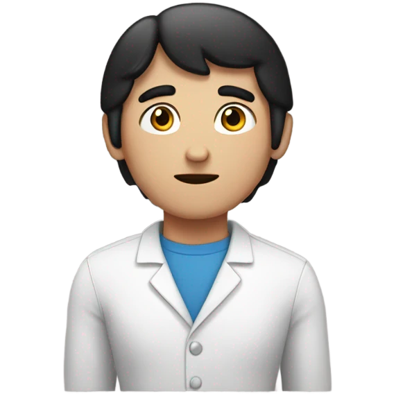 White guy with black hair and freckles, and a donut for a body emoji
