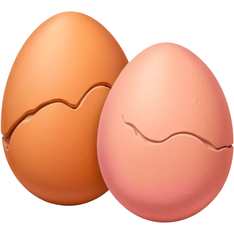 two skin tone peachy beige-pink egg shaped balls/spheres, both same size and same color, add a bumpy, loose, wrinkly skin texture with folds to both.  emoji