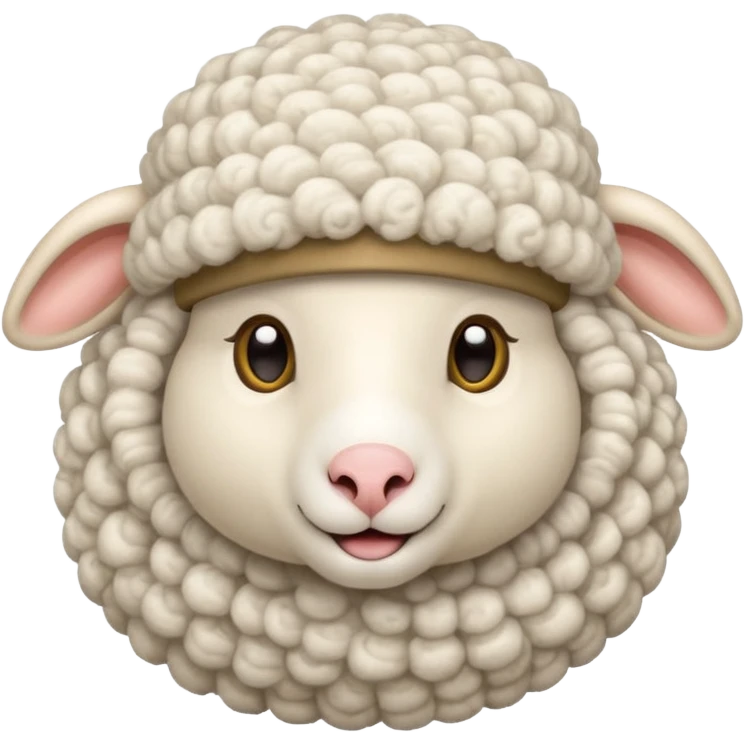 Sheep wear a wool hat emoji