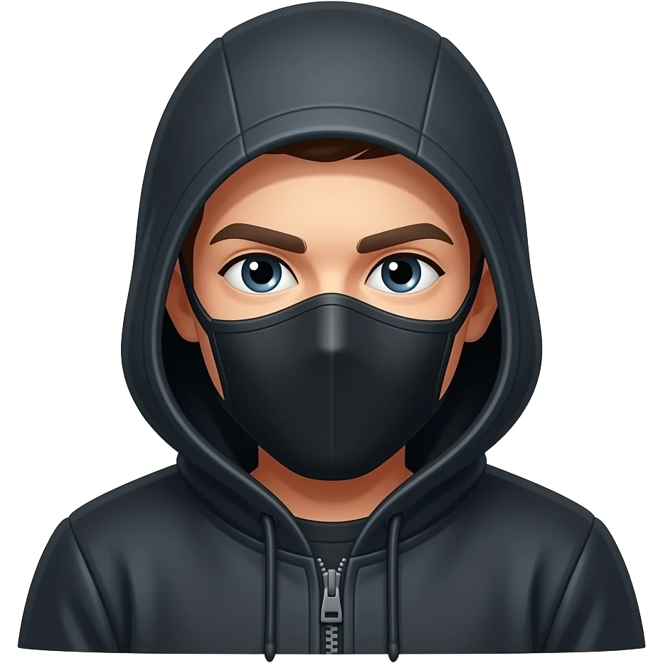 creame un momeji estilo apple, de un hacker emoji