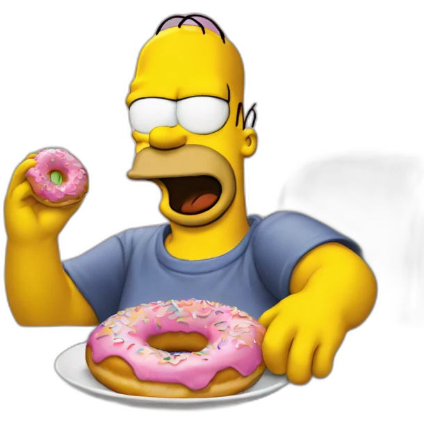 Homer simpson eating a donut emoji